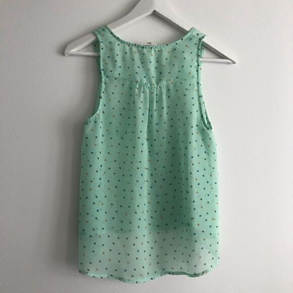 5/$15 Iris Log Angeles Dots Sheer Blouse Top - Picture 4 of 4